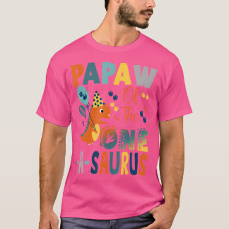 Papaw van de One-a-Saurus 2nd Birthday Dinosaur Pa T-shirt