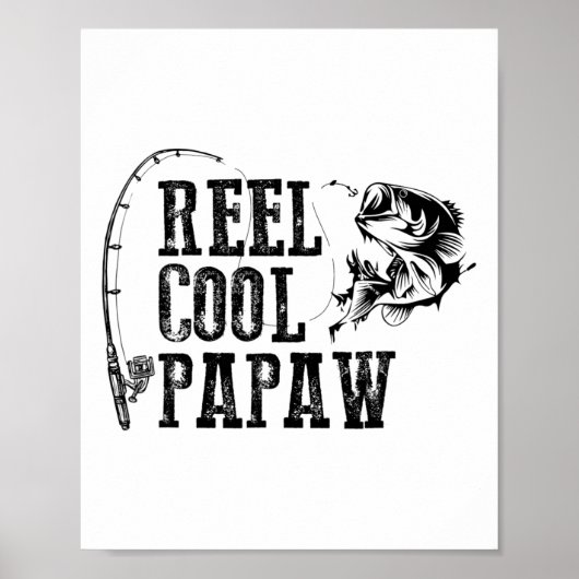 Papaw-visrol Cool Papaw grappig cadeau Poster (Voorkant)
