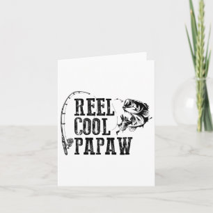 Papaw Vissen Reel Cool Papaw Funny Gift Kaart