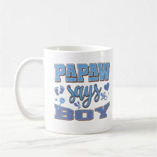 Papaw zegt jongenszwangerschapsaankondiging Baby-f Koffiemok