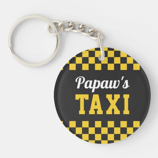 Papaw's Taxi | Funny Grandpa Nickname Sleutelhanger (Voorkant)