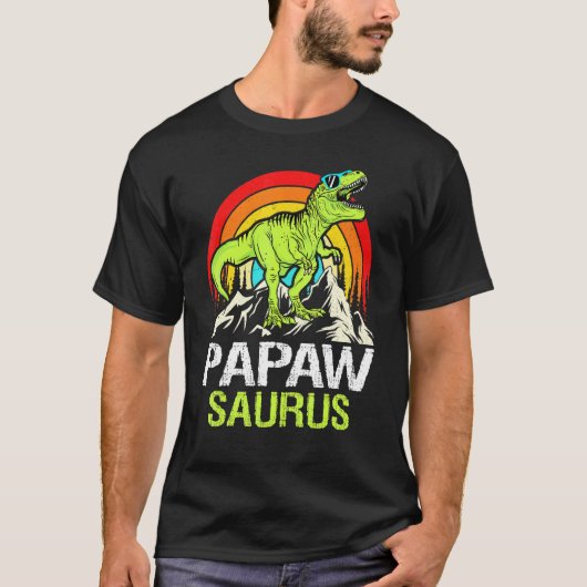 Papawsaurus Dinosaur Grandpa Papaw Saurus T-shirt (Voorkant)