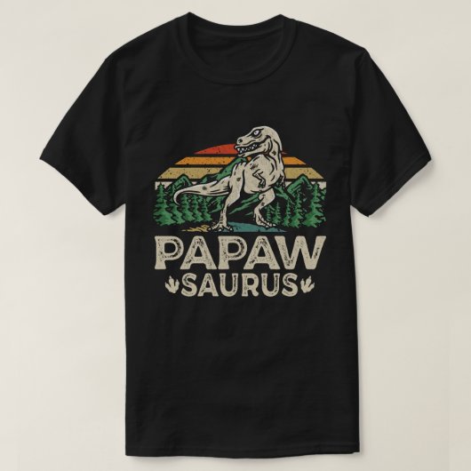 Papawsaurus Dinosaur Grandpa Saurus Vaderdag T-shirt (Design voorkant)