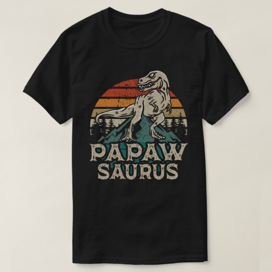 Papawsaurus Dinosaur Grandpa Saurus Vaderdag T-shirt (Design voorkant)