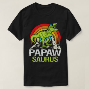 Papawsaurus Dinosaur Grandpa Saurus Vaderdag T-shirt