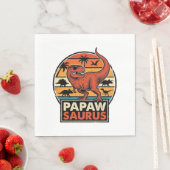 Papawsaurus Retro Dinosaur Zonsondergang Vector De Servet (Insitu)
