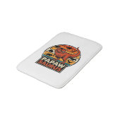 Papawsaurus Retro Dinosaur Zonsondergang Vectoront Badmat (Gekanteld)
