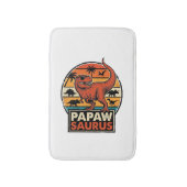 Papawsaurus Retro Dinosaur Zonsondergang Vectoront Badmat (Voorkant Verticaal)