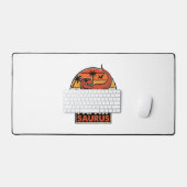 Papawsaurus Retro Dinosaur Zonsondergang Vectoront Bureaumat (Keyboard & Muis)