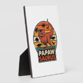 Papawsaurus Retro Dinosaur Zonsondergang Vectoront Fotoplaat (Zijkant)
