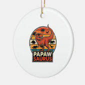 Papawsaurus Retro Dinosaur Zonsondergang Vectoront Keramisch Ornament (Links)