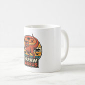 Papawsaurus Retro Dinosaur Zonsondergang Vectoront Koffiemok (Voorkant rechts)
