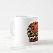 Papawsaurus Retro Dinosaur Zonsondergang Vectoront Koffiemok (Voorkant links)