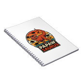 Papawsaurus Retro Dinosaur Zonsondergang Vectoront Notitieboek (Rechterzijde)