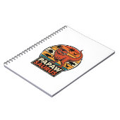 Papawsaurus Retro Dinosaur Zonsondergang Vectoront Notitieboek (Linkerzijde)