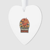 Papawsaurus Retro Dinosaur Zonsondergang Vectoront Ornament (voorkant)
