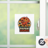 Papawsaurus Retro Dinosaur Zonsondergang Vectoront Raamsticker (Huis)