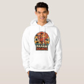 Papawsaurus Retro Dinosaurus Zonsondergang Vector Hoodie (Voorkant volledig)