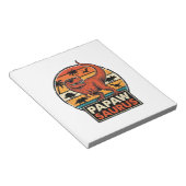 Papawsaurus Retro Dinosaurus Zonsondergang Vector Notitieblok (Schuin)