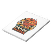 Papawsaurus Retro Dinosaurus Zonsondergang Vector Notitieblok (Linkerzijde)