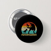 Papawsaurus Rex Papaw Dinosaur 2 Kids Fathers Day Ronde Button 5,7 Cm (Voorkant /achterkant)