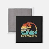 Papawsaurus Rex Papaw Dinosaur 2 Kinderen Vaderdag Magneet (Voorkant / Achterkant)
