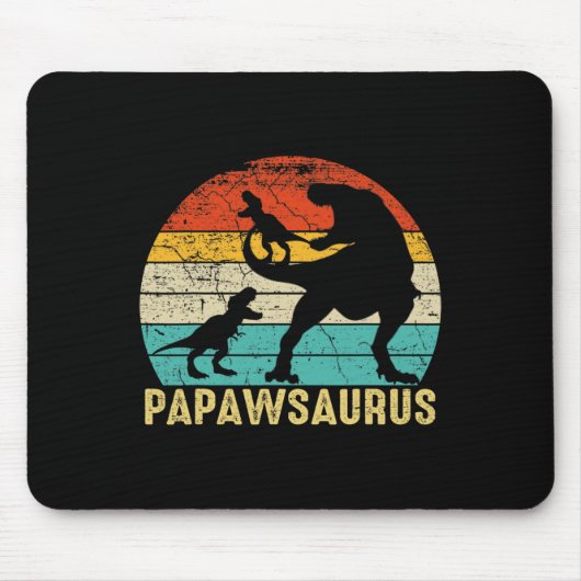 Papawsaurus Rex Papaw Dinosaur 2 Kinderen Vaderdag Muismat (Voorkant)