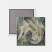 Papaya Bloem in Abstract Magneet (Voorkant / Achterkant)