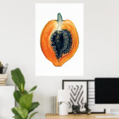 PAPAYA botanische sinaasappel Poster (Thuiskantoor)