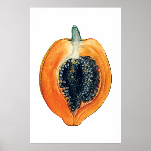 PAPAYA botanische sinaasappel Poster (Voorkant)