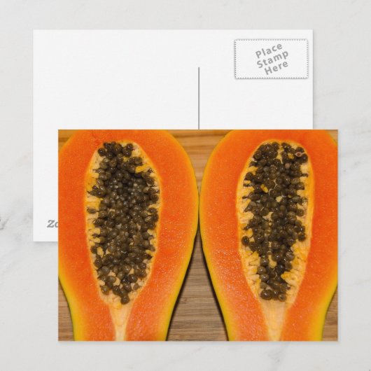 Papaya. Briefkaart (Voorkant / Achterkant)
