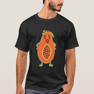 Papaya Cartoon Fruit Dad Food Father T-shirt
