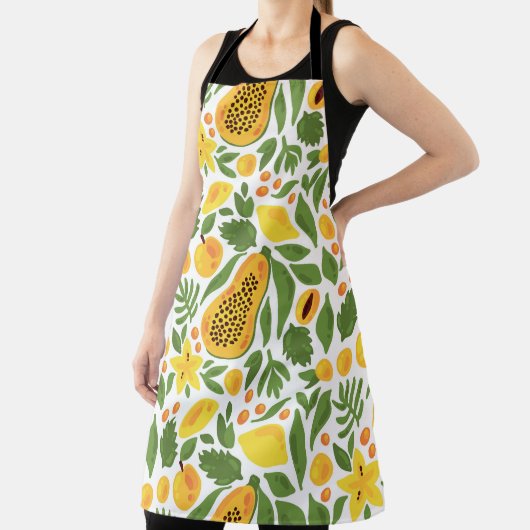 Papaya citroenapper mango vruchten exotische tropi schort (Insitu)