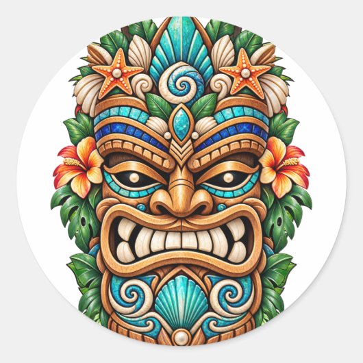 Papaya Crest Tiki Sticker (Voorkant)