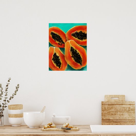Papaya Fine Art Poster Wall Decor (Keuken)