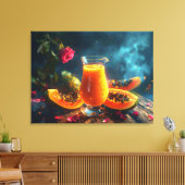 PAPAYA Freshly Squeezed JUICE -  Canvas Afdruk (Insitu (Woonkamer))