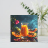 PAPAYA Freshly Squeezed JUICE -  Feestdagenkaart (Staand voorkant)