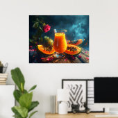 PAPAYA Freshly Squeezed JUICE -  Poster (Thuiskantoor)