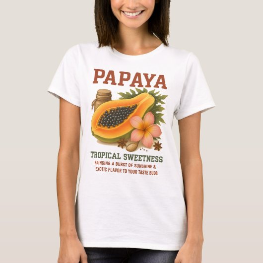 Papaya Fruit - Tropische zoetheid Retro T-shirt (Voorkant)