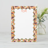 Papaya Fruit Waterverf Custom Stationery Kaart (Staand voorkant)