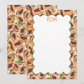 Papaya Fruit Waterverf Custom Stationery Kaart (Voorkant / Achterkant)