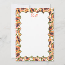 Papaya Fruit Waterverf Custom Stationery