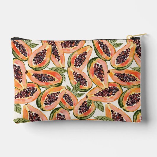 Papaya fruit Waterverf monogram Etui (Achterkant)