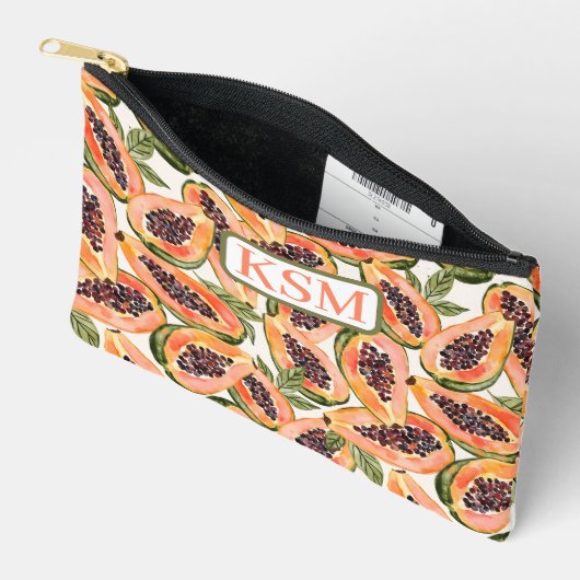 Papaya fruit Waterverf monogram Etui (Open)
