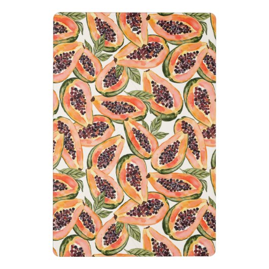 Papaya fruit Waterverf monogram Mini Klembord (Achterkant)