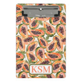 Papaya fruit Waterverf monogram Mini Klembord (Voorkant)
