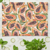 Papaya Fruit Waterverf Theedoek (Gevouwen)