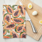Papaya Fruit Waterverf Theedoek (Quarter Fold)