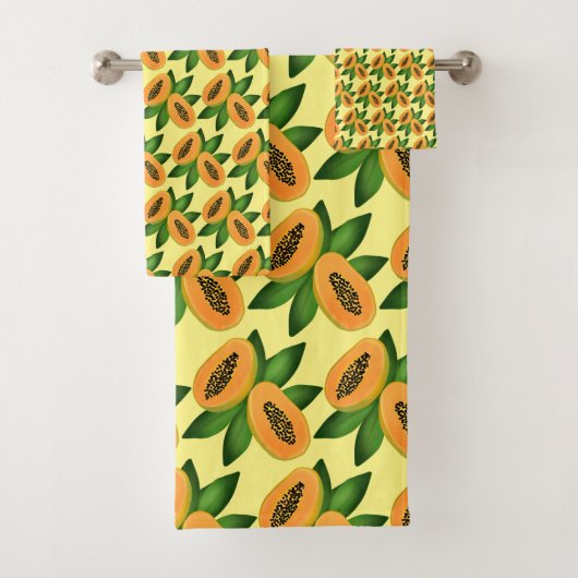 Papaya Fruit Wrapping Paper Bad Handdoek (Insitu)