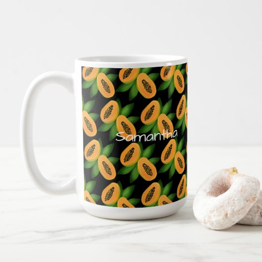 Papaya Fruit Wrapping Paper Koffiemok (Met donut)